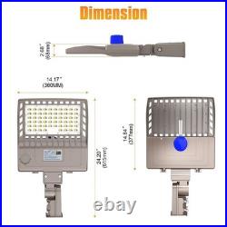 200W LED Shoebox Pole Light Outdoor Street Parking Lot Fixture with Photocell