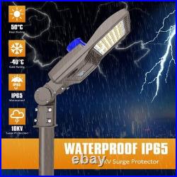 200W LED Shoebox Pole Light Outdoor Street Parking Lot Fixture with Photocell