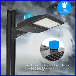 200W LED Shoebox Pole Light Outdoor Waterproof Parking Lot Area Security Fixture