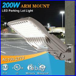 200W LED Shoebox Pole Lights 28000 Lumens 5000K LED Parking Lot Light Arm Mount