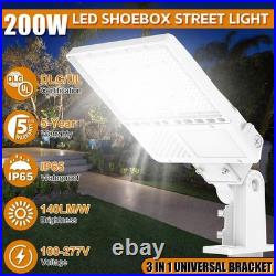 200W LED Street Outdoor Parking Lot Light Slip Fit & Arm Mount Commercial Lights