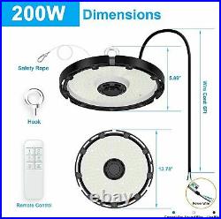 200W LED UFO High Bay Light Remote Wireless Dimmable Industrial Warehouse Light