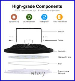 200W UFO LED High Bay Light Warehouse Industrial Light Fixture 20000LM US