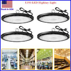 200W UFO Led High Bay Light Led Shop Lights 4Pack for Factory GYM Barn Warehouse