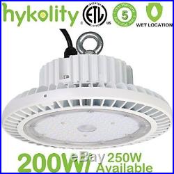 200W White UFO LED High Bay 22000lm 5000K Industrial Waterproof Hanging Light