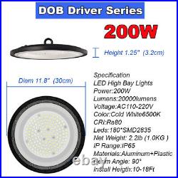 200Watt UFO LED High Bay Light Shop Lights Fixture Warehouse Gym Industrial Lamp