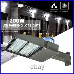 200/300W LED Parking Lot Light Commercial Outdoor IP65 Shoebox Street Pole Lamp