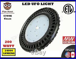 200 WATT LED UFO HighBay Light ETL 5700K Lamp Lighting Fixture Factory Industry