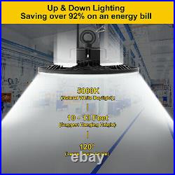 200 Watt UFO Round High Bay LED Light Fixture 28,000 Lumens DLC 5000K Dimmable