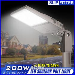 200 Watts LED Parking Lot Light Commercial Shoebox Area Pole Light Dusk To Dawn