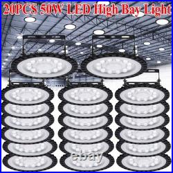 20Pack 50W UFO LED High Bay Light Shop Lights Warehouse Commercial Lighting Lamp