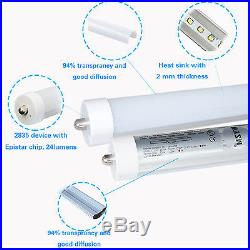 20Pack T8 LED Tube Light 8ft 40W Single Pin 6000K White Replacement F96T12/CWithHO