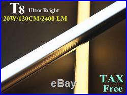 20Pack UL 20W 4Ft Cool White 5000K LED T8 Milky/Clear Fluorescent Tube Light G13