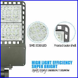 220V 300W LED Parking Lot Light Dusk-to-Dawn Shoebox Pole Light Fixture 42,000Lm