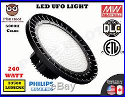240WT LED UFO High Bay Light ETL DLC 5000K Lighting Fixture Factory Industry
