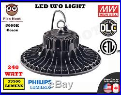240WT LED UFO High Bay Light ETL DLC 5000K Lighting Fixture Factory Industry