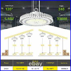 240W LED HighBay Light 5000K UFO Industrial Garage Warehouse Lighting 33800LM