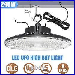 240W LED High Bay Light Fixture for Factory Warehouse Garage UL DLC AC100-277V