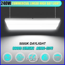 240W LED Linear High Bay Shop Light 36000LM Commercial Fixtures 5000K AC100-277V