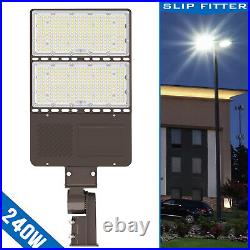 240W LED Parking Lot Lighting Dusk to Dawn Slip Fit Mount Outdoor Street Light