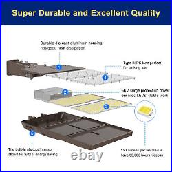 240W LED Parking Lot Lighting Dusk to Dawn Slip Fit Mount Outdoor Street Light