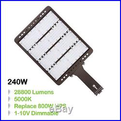 240W LED Shoebox Commerical Dimmable Pole Light Parking Lot Light 28800lm 5000K