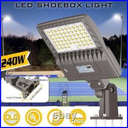 240W LED Shoebox Pole Light Dusk to Dawn 36000 Lumens Street Parking Lot Fixture