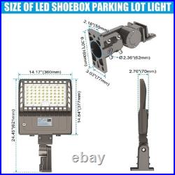 240W LED Shoebox Pole Light Dusk to Dawn 36000 Lumens Street Parking Lot Fixture