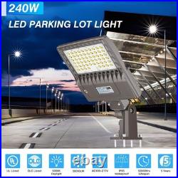 240W LED Shoebox Pole Light Dusk to Dawn 36000 Lumens Street Parking Lot Fixture