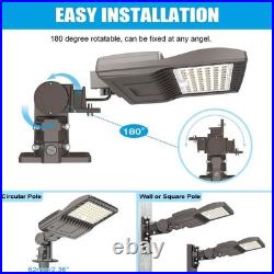 240W LED Shoebox Pole Light Dusk to Dawn 36000 Lumens Street Parking Lot Fixture