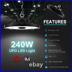 240W UFO High Bay LED Shop Lighting, Garage Shopping Mall LED High Bay Light DLC