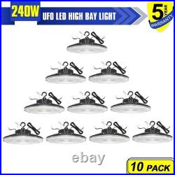 240W UFO LED High Bay Light Industrial Ceiling Fixture Dimmable Lamp 5000K -10pc 240W UFO LED High Bay Light Industrial Ceiling Fixture Dimmable Lamp 5000K -10pc