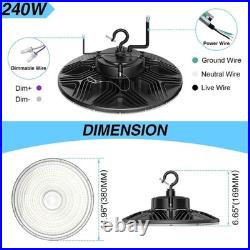 240W UFO LED High Bay Light Industrial Ceiling Fixture Dimmable Lamp 5000K -10pc