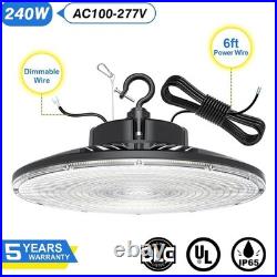 240W UFO LED High Bay Light Industrial Ceiling Fixture Dimmable Lamp 5000K -10pc