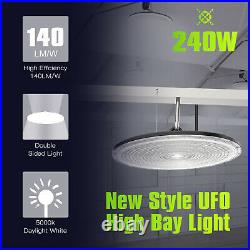 240W UFO LED High Bay Light Shop Lights Warehouse Commercial Lighting Lamp 120V
