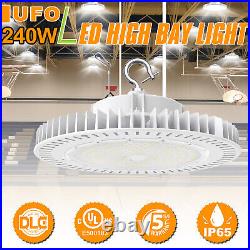 240W UFO LED High Bay Light Warehouse Garage Commercial Industrial Lighting DLC