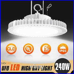 240W UFO Led High Bay Light Commercial Warehouse Shop Lighting 36000LM 5000K DLC