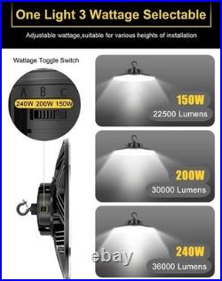240With200With150W-480V LED GYM Shop High Bay Light UFO Commercial Lighting Fixture