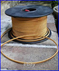250 Ft Gold Rayon Cloth Electrical Wire, Antique Old Cord Lamp Parts