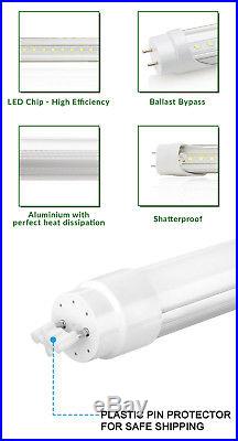 25 PACK LED G13 4FT 4 Foot T8 Tube Light Bulbs 18W 6500K MILKY LENS Flourescent