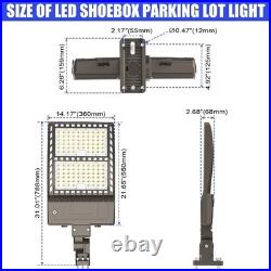 277-480V 320W LED Parking Lot Light Shoebox Pole Fixture With Dusk To Dawn IP65