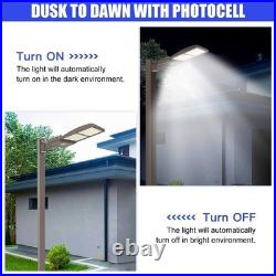 277-480V 320W LED Parking Lot Light Shoebox Pole Fixture With Dusk To Dawn IP65
