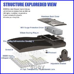 277-480V 320W LED Parking Lot Light Shoebox Pole Fixture With Dusk To Dawn IP65 277-480V 320W LED Parking Lot Light Shoebox Pole Fixture With Dusk To Dawn IP65