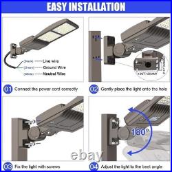 277-480V 320W LED Parking Lot Light Shoebox Pole Fixture With Dusk To Dawn IP65 277-480V 320W LED Parking Lot Light Shoebox Pole Fixture With Dusk To Dawn IP65