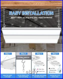 277-480V LED Linear High Bay Light 400W 60000LM Warehouse Shop Lighting Fixtures