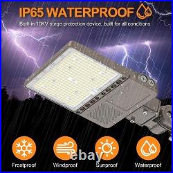 277-480V LED Parking Lot Light Shoebox Flood Stadium Lights Slip Fit Mount 5000K