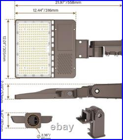 277-480V LED Parking Lot Light Shoebox Flood Stadium Lights Slip Fit Mount 5000K
