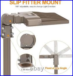 277-480V LED Parking Lot Light Shoebox Flood Stadium Lights Slip Fit Mount 5000K