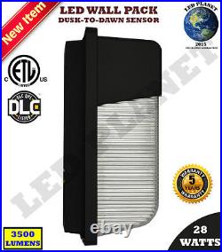 28Wt Dusk to Dawn LED Wall Pack Photocell Outdoor 5700k ETL DLC Super Bright