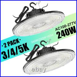 2PACK 240W 3000K 4000K 5000K Commercial High Bay LED Light Fixture Waterproof UL